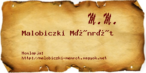 Malobiczki Ménrót névjegykártya